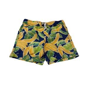Hanna Andersson Size 90 (US 3T) Boys Tropical Banana Swim Trunks Shorts Navy
